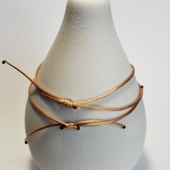 SET of 2 LUCKY STAR Gold String Kabbalah Tibetan Buddhist Adjustable BRACELET - Picture 5 of 5